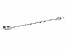 Ложка барная 25см с вилочкой нержавеющая сталь